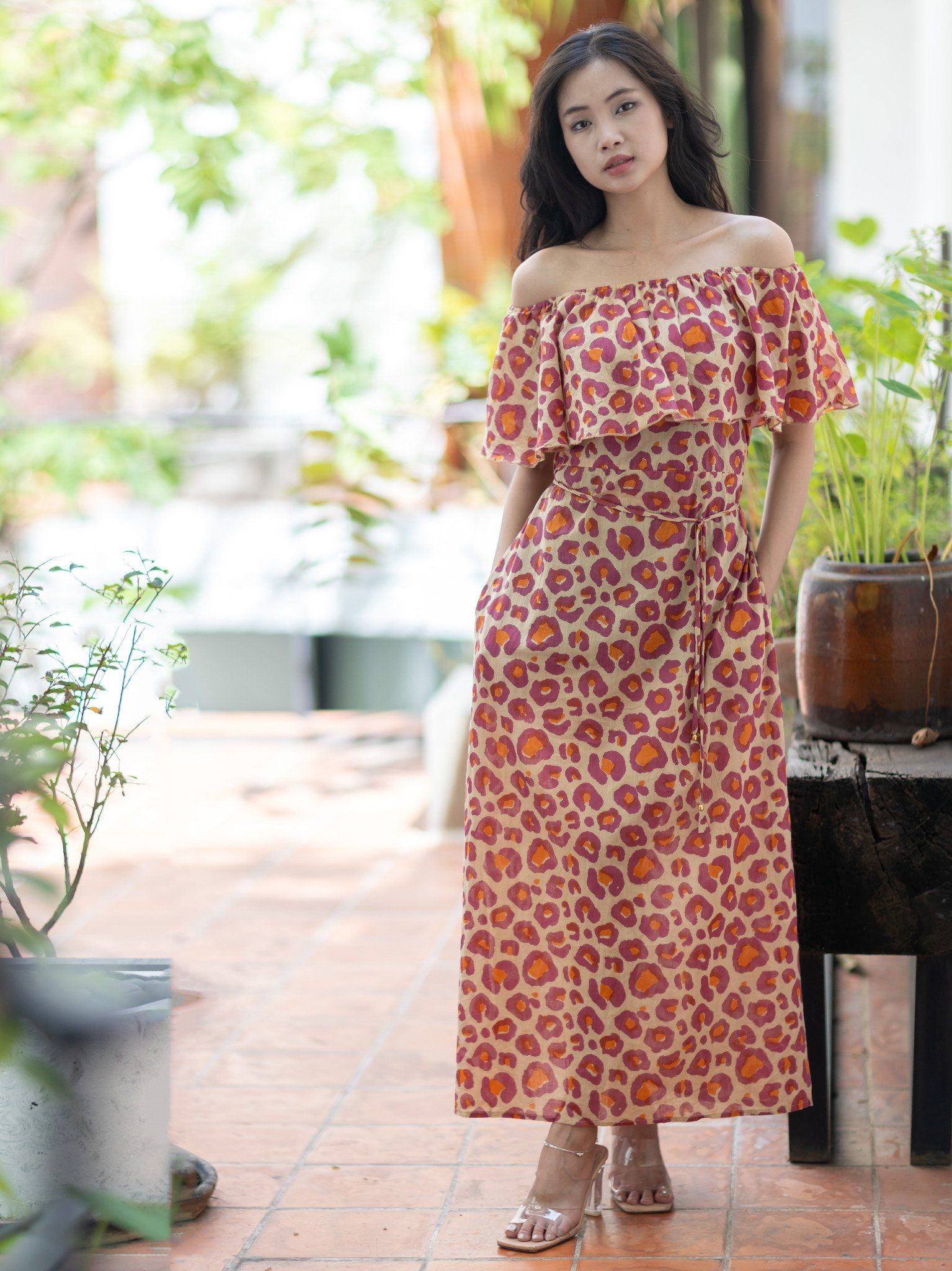Maxi Trễ Vai Cotton Isla Bonita