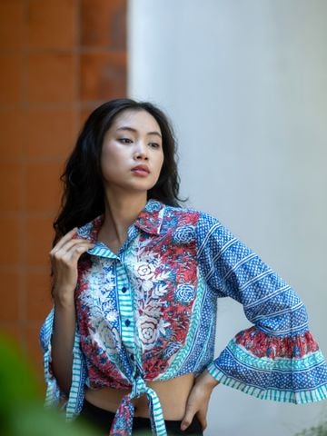  Áo Boho Hoa Nổi Cotton Isla Bonita 