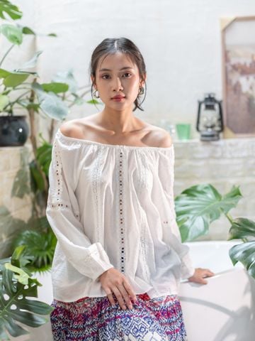  Áo Trắng Cotton Cao Cấp Luna Llena 