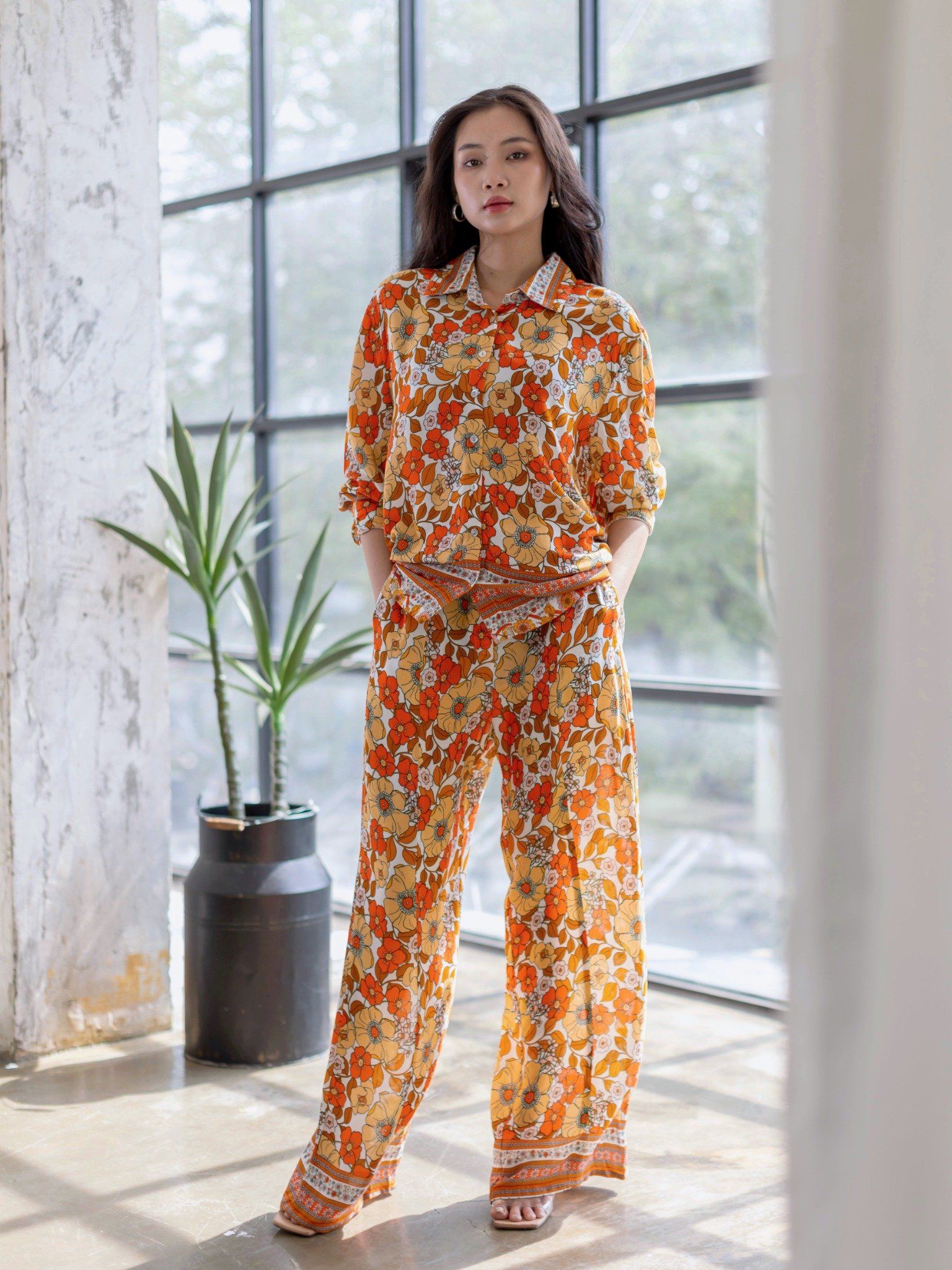 Quần Dài Hoa Cotton Cao Cấp Luna Llena