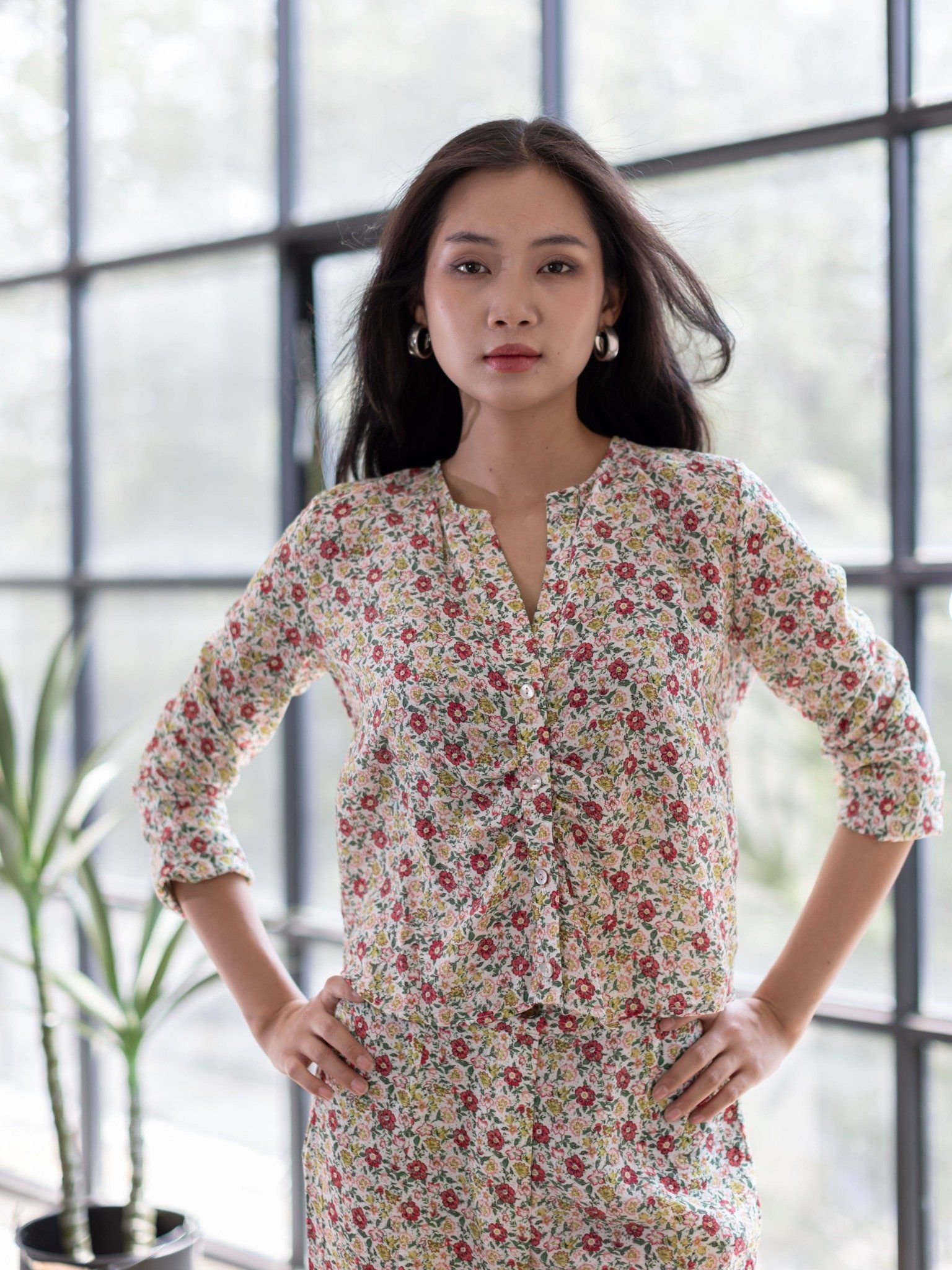 Áo Cổ Trụ Dài Tay Cotton Cao Cấp Luna Llena
