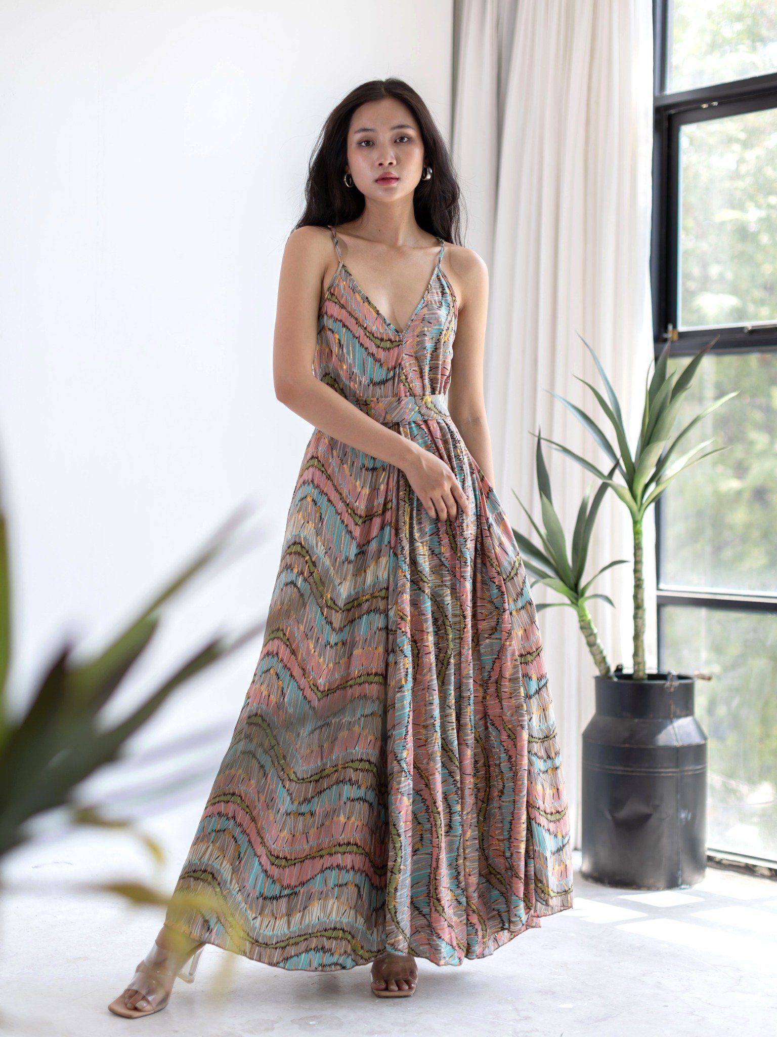 Maxi 2 Dây Vẽ Ánh Kim Isla Bonita