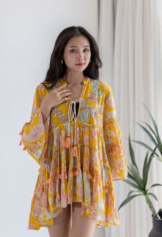  Đầm Boho Kết Cườm Cotton Isla Bonita 