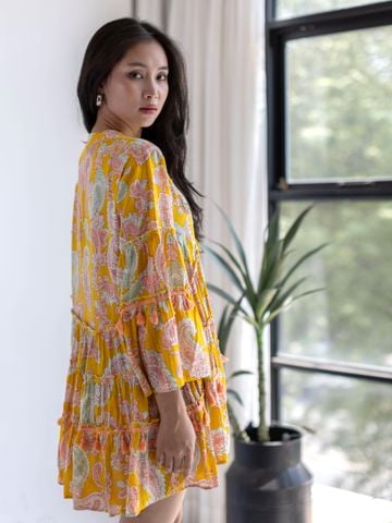  Đầm Boho Kết Cườm Cotton Isla Bonita 