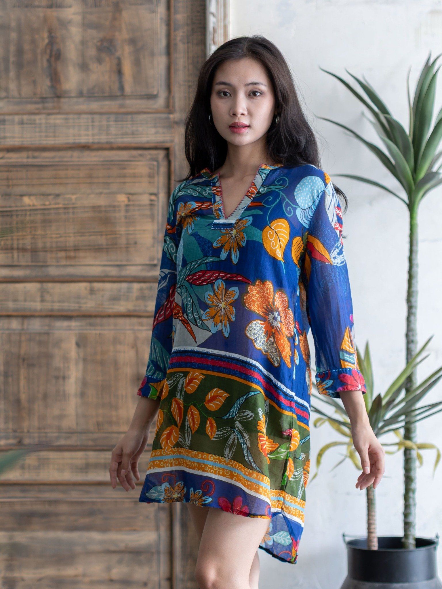 Đầm Hoa Thêu Cotton Isla Bonita