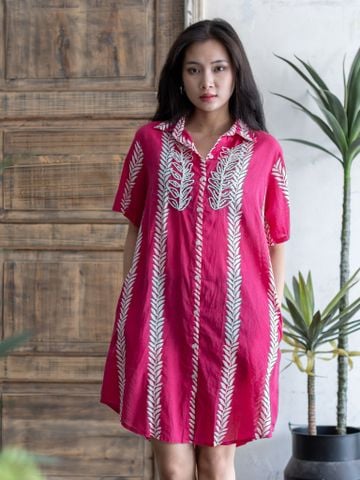  Đầm Sơ Mi Kết Cườm Cotton Isla Bonita 