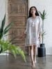 Đầm Trắng Xẻ Tà Vẽ Ánh Kim Cotton Isla Bonita