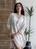 Đầm Trắng Xẻ Tà Vẽ Ánh Kim Cotton Isla Bonita