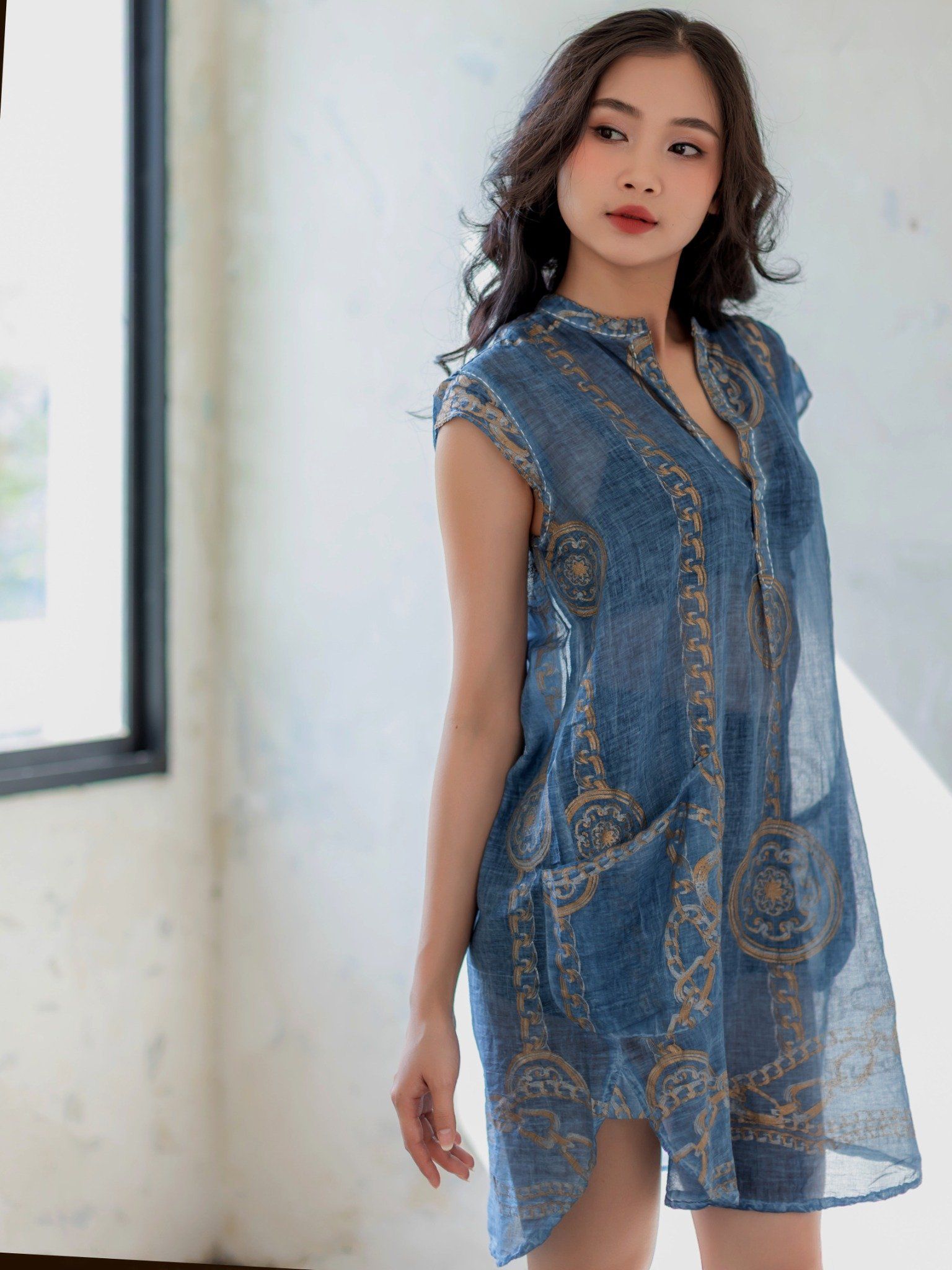 Đầm Boho Vẽ Họa Tiết Cotton  Isla Bonita
