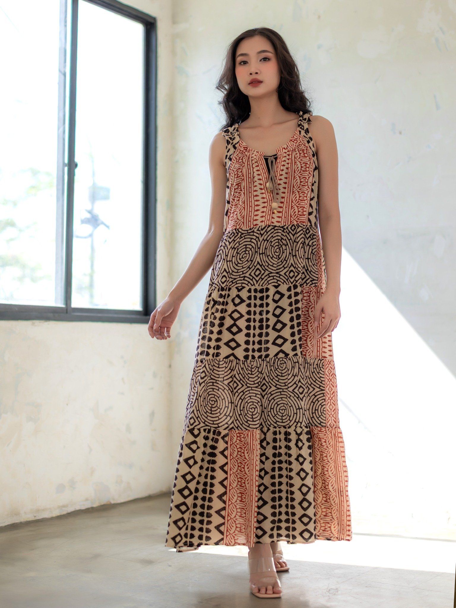 Maxi Họa Tiết Thổ Cẩm Cotton Isla Bonita