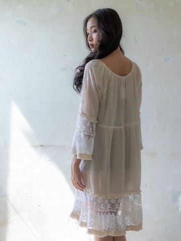  Đầm Phối Ren Cotton Isla Bonita 