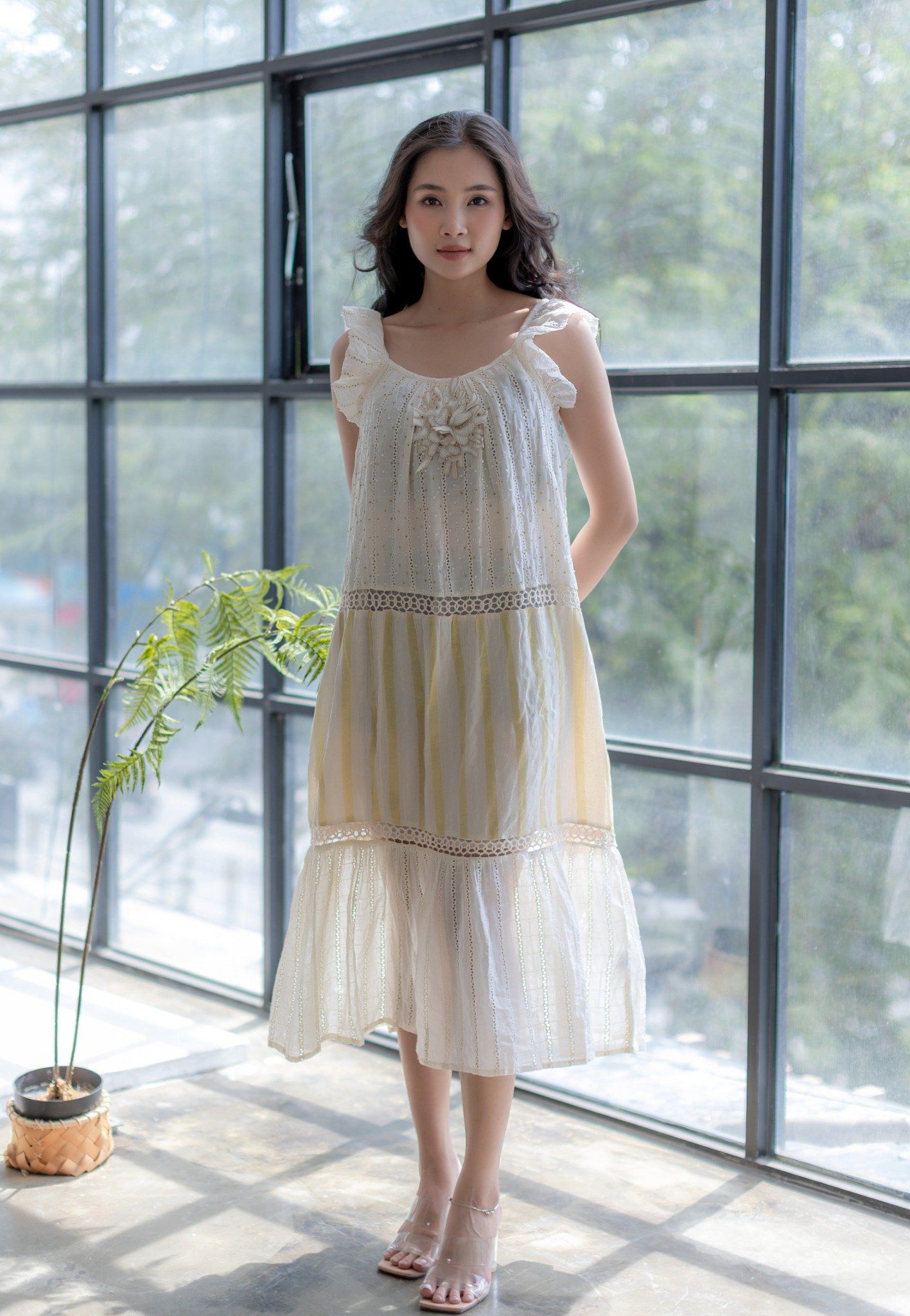 Maxi Trắng Cotton Isla Bonita
