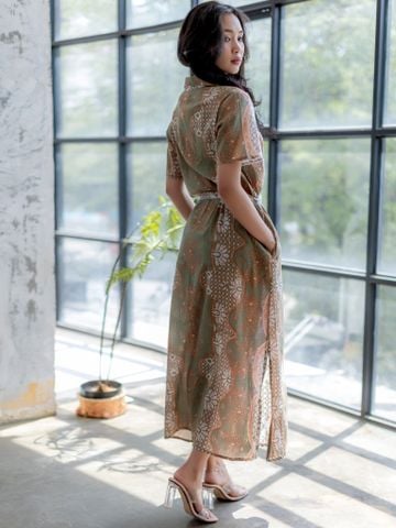  Maxi Sơ Mi Ngắn Tay Kết Cườm Cotton Isla Bonita 