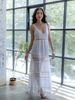 Maxi Trắng Phối Ren Cotton Cao Cấp