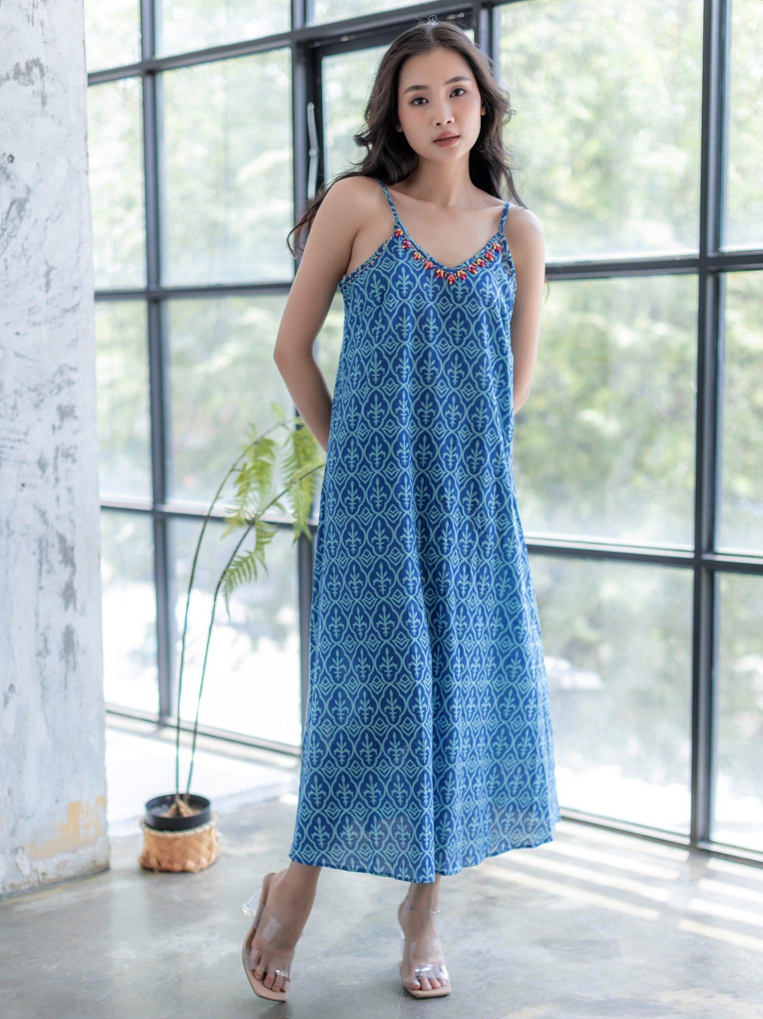 Maxi 2 Dây Thêu Cotton Isla Bonita
