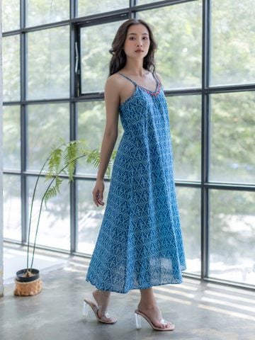  Maxi 2 Dây Thêu Cotton Isla Bonita 