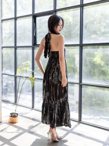  Maxi Đen Ánh Kim Cotton Isla Bonita 