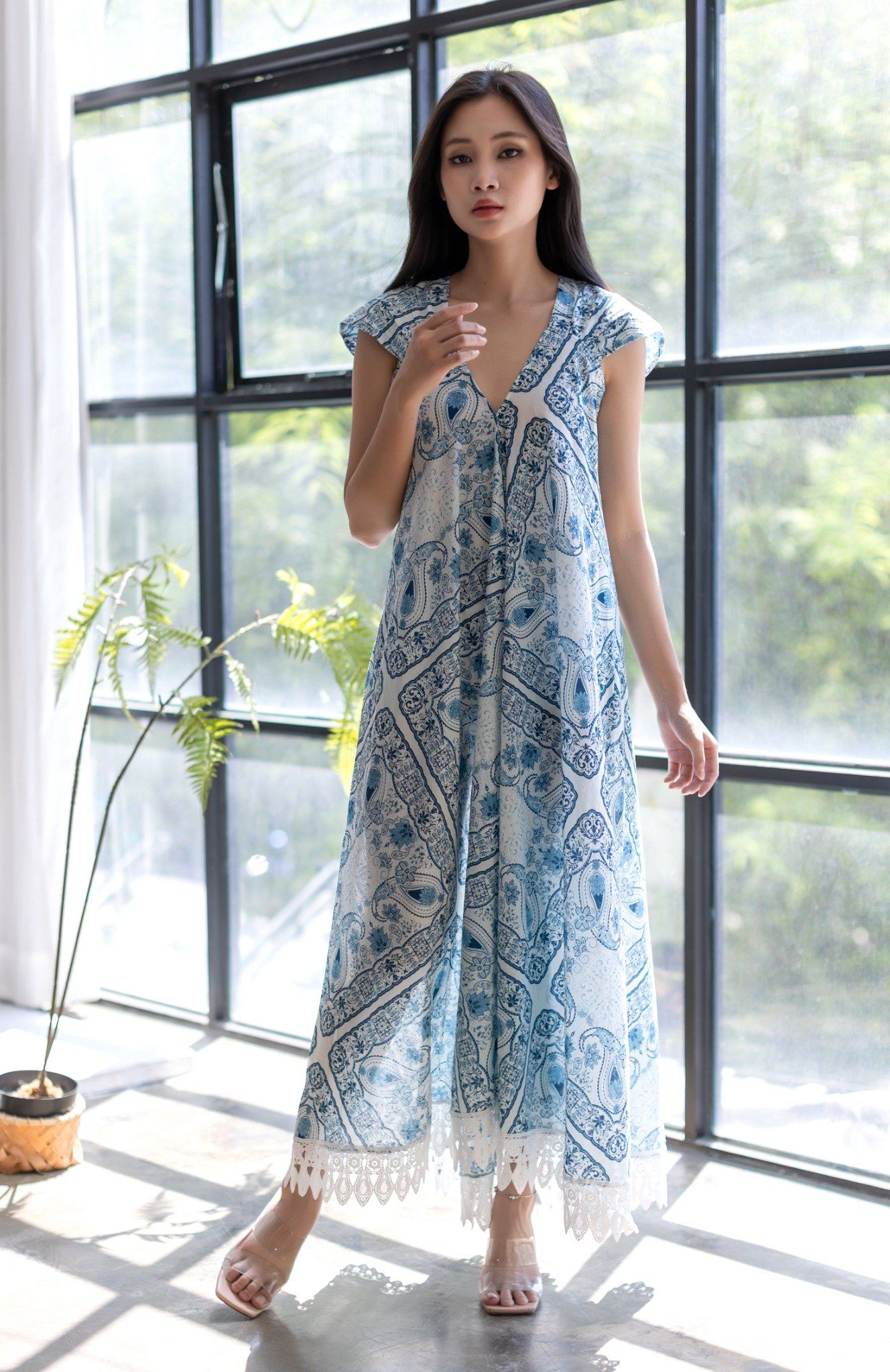 Maxi Phối Ren Cotton Cao Cấp Luna Llena