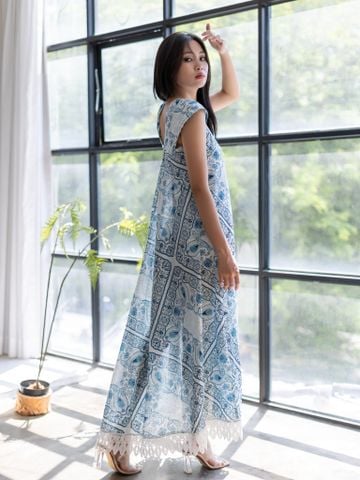  Maxi Phối Ren Cotton Cao Cấp Luna Llena 