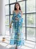 Maxi Kết Cườm Hở Vai Cotton Isla Bonita
