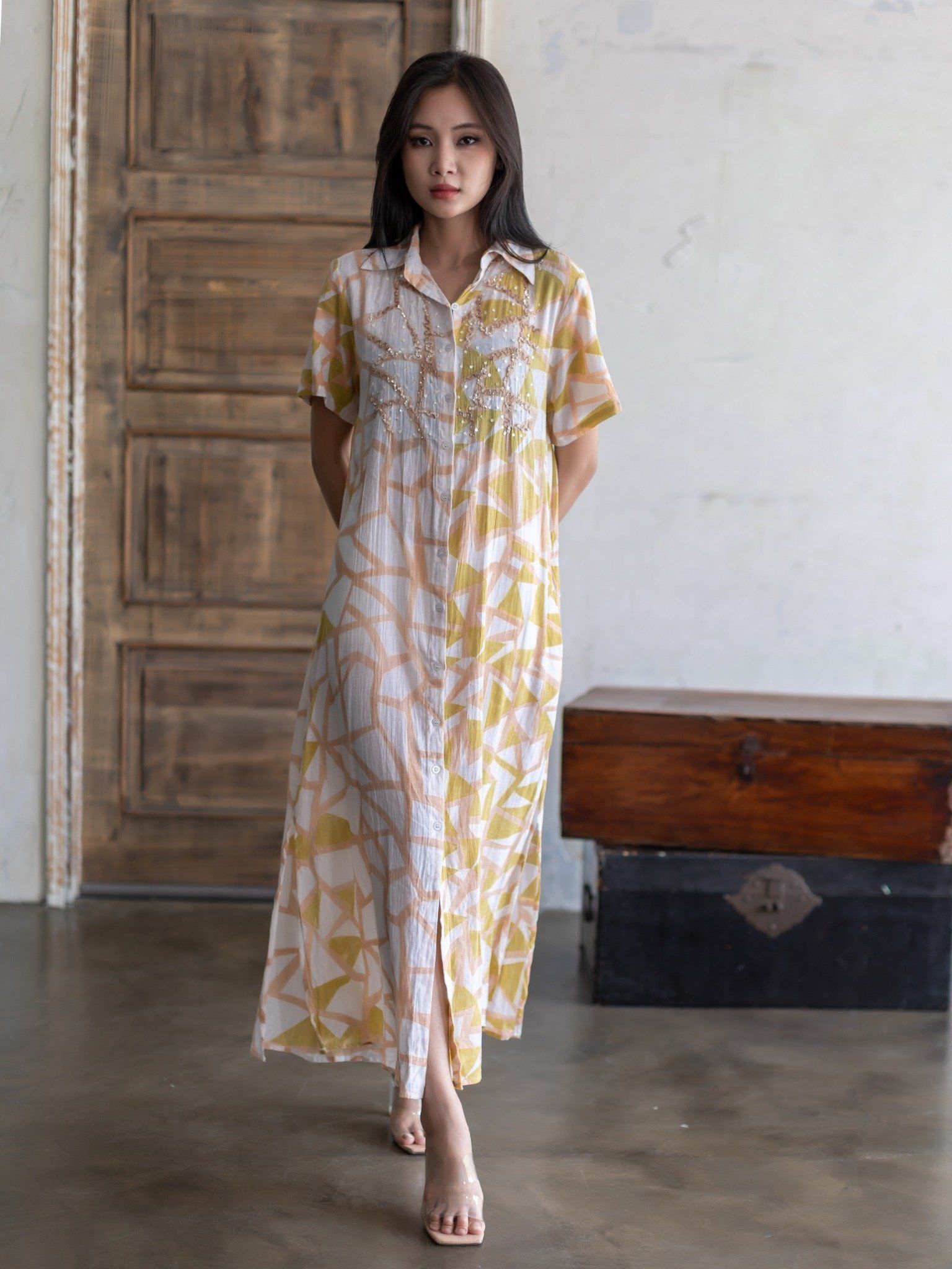 Maxi Sơmi Kết Cườm Cotton Isla Bonita