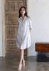 Đầm Sơmi Trắng Vẽ Ánh Kim Kết Hạt Cotton Isla Bonita