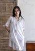 Đầm Sơmi Trắng Vẽ Ánh Kim Kết Hạt Cotton Isla Bonita