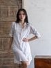 Đầm Sơmi Trắng Vẽ Ánh Kim Kết Hạt Cotton Isla Bonita