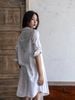 Đầm Sơmi Trắng Vẽ Ánh Kim Kết Hạt Cotton Isla Bonita