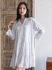 Đầm Trắng Thêu Phối Ren Kết Hạt Cao Cấp Cotton Isla Bonita
