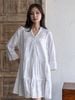 Đầm Trắng Thêu Phối Ren Kết Hạt Cao Cấp Cotton Isla Bonita