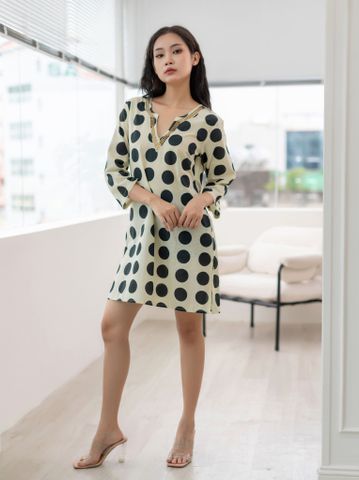  Đầm Boho Chấm Bi Kết Hạt Kim Loại Cotton Isla Bonita 
