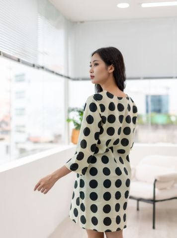  Đầm Boho Chấm Bi Kết Hạt Kim Loại Cotton Isla Bonita 