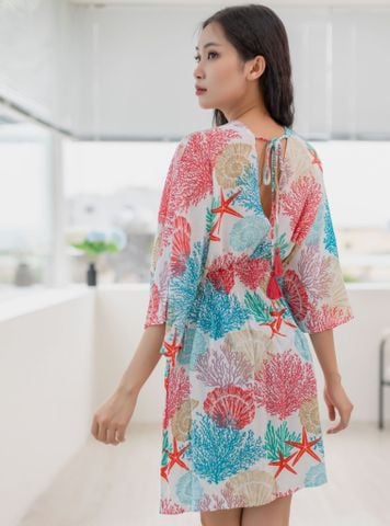  Đầm Kimono Hoa Ánh Kim Cotton Isla Bonita 
