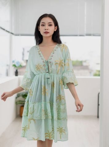 Đầm Kết Vỏ Sò Ánh Kim Cotton Isla Bonita 