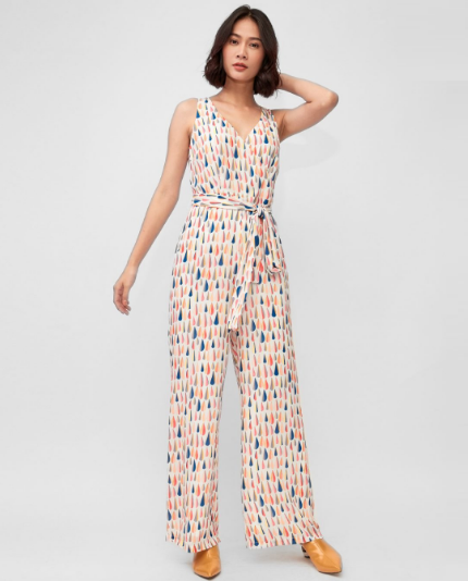 Jumpsuits Thắt Nơ Họa Tiết Giọt Nước  Vandos