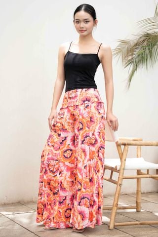  Quần Xòe Hoa Cotton Cao Cấp Luna Llena 