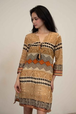  Đầm Boho Họa Tiết Thổ Cẩm Cotton Isla Bonita 