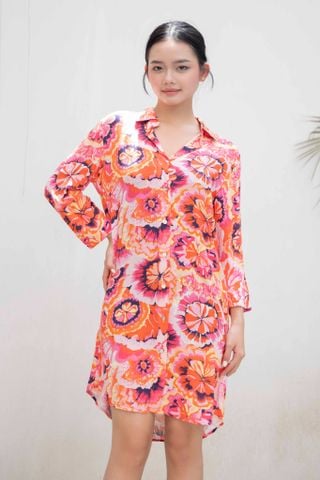  Đầm Sơ Mi Hoa Cotton Cao Cấp Luna Llena 