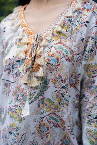  Đầm Boho Phối Ren Cotton Isla Bonita 