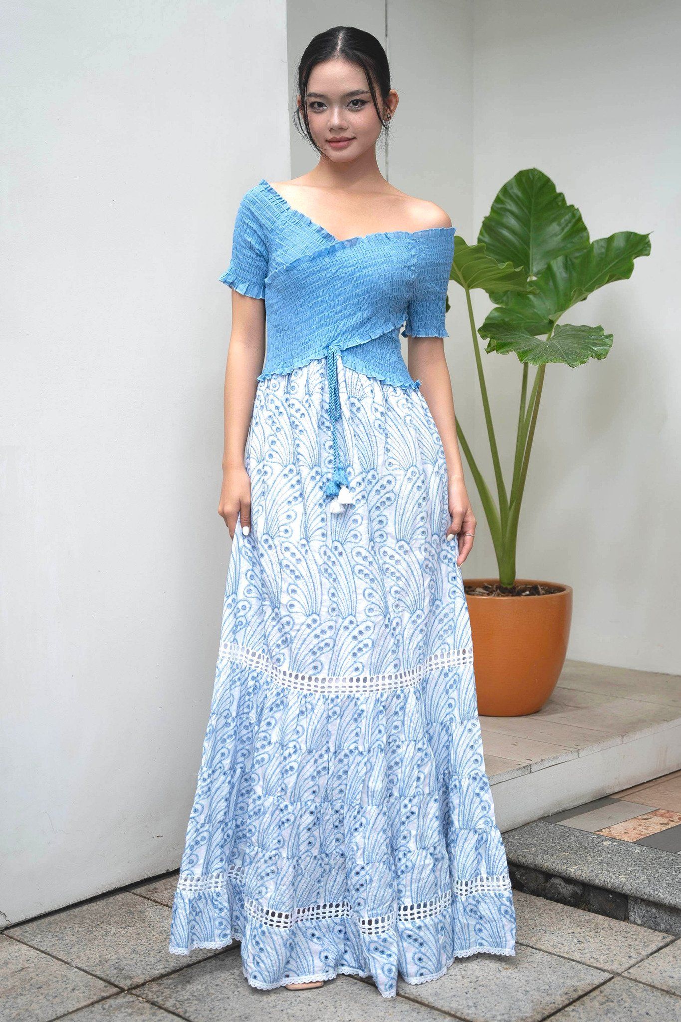 Maxi Phối Ren Cotton Cao Cấp Luna Llena