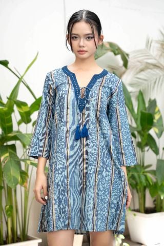  Đầm Boho Kết Ánh Kim Cotton Isla Bonita 