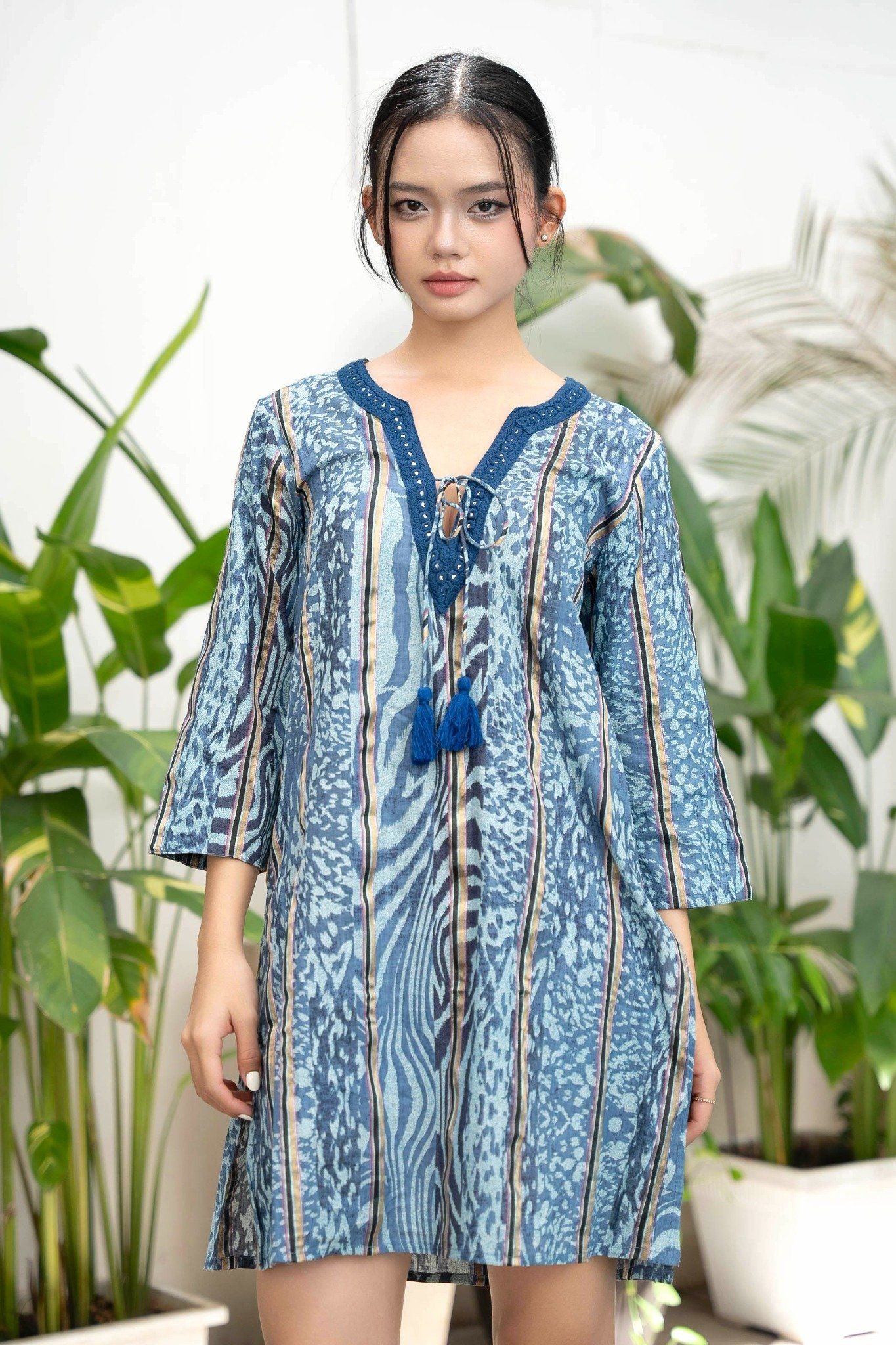 Đầm Boho Kết Ánh Kim Cotton Isla Bonita