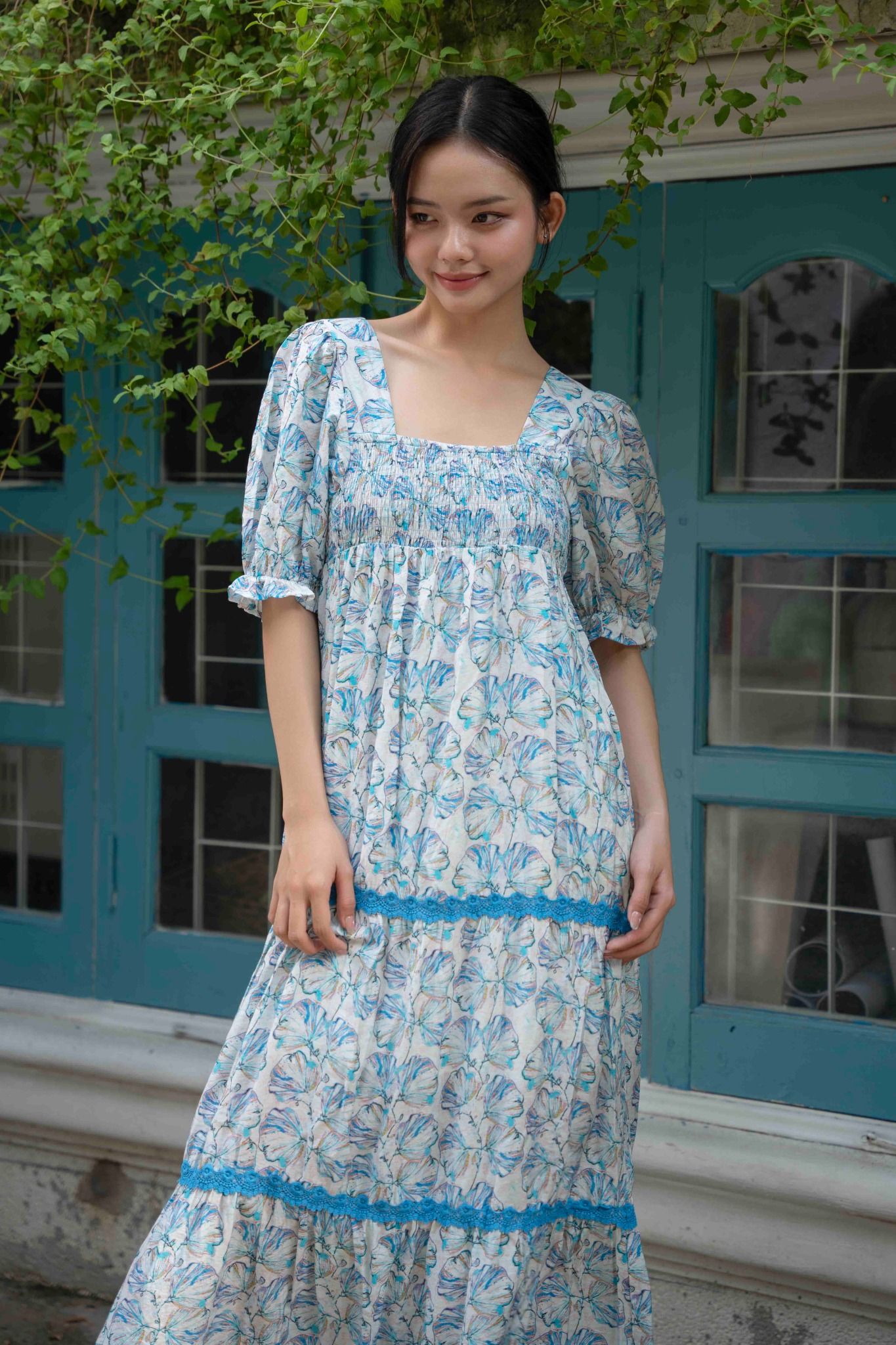 Maxi Hoa Cotton Cao Cấp Luna Llena