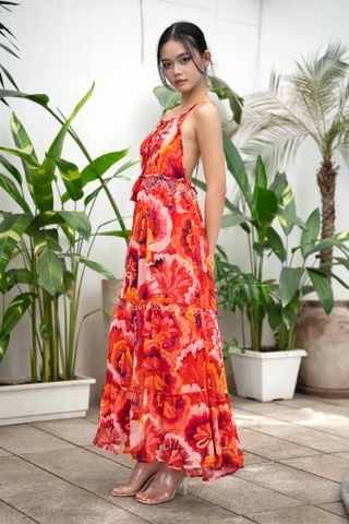  Maxi Hở Lưng Cotton Cao Cấp Luna Llena 