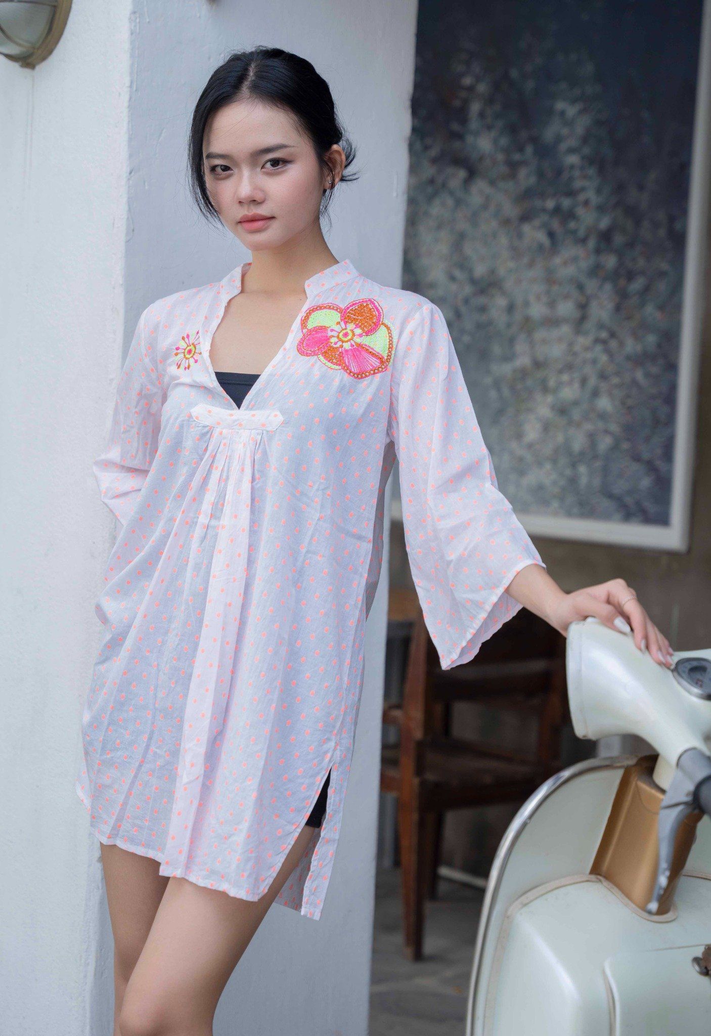 Áo Cotton Thêu Isla Bonita