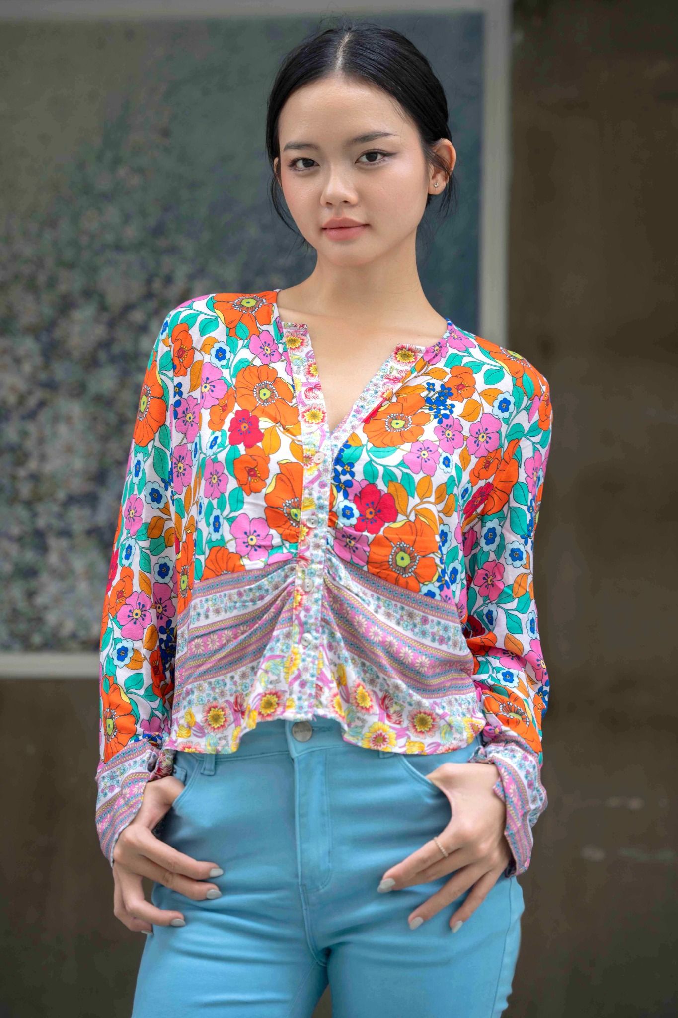 Áo Hoa Cotton Cao Cấp Luna Llena
