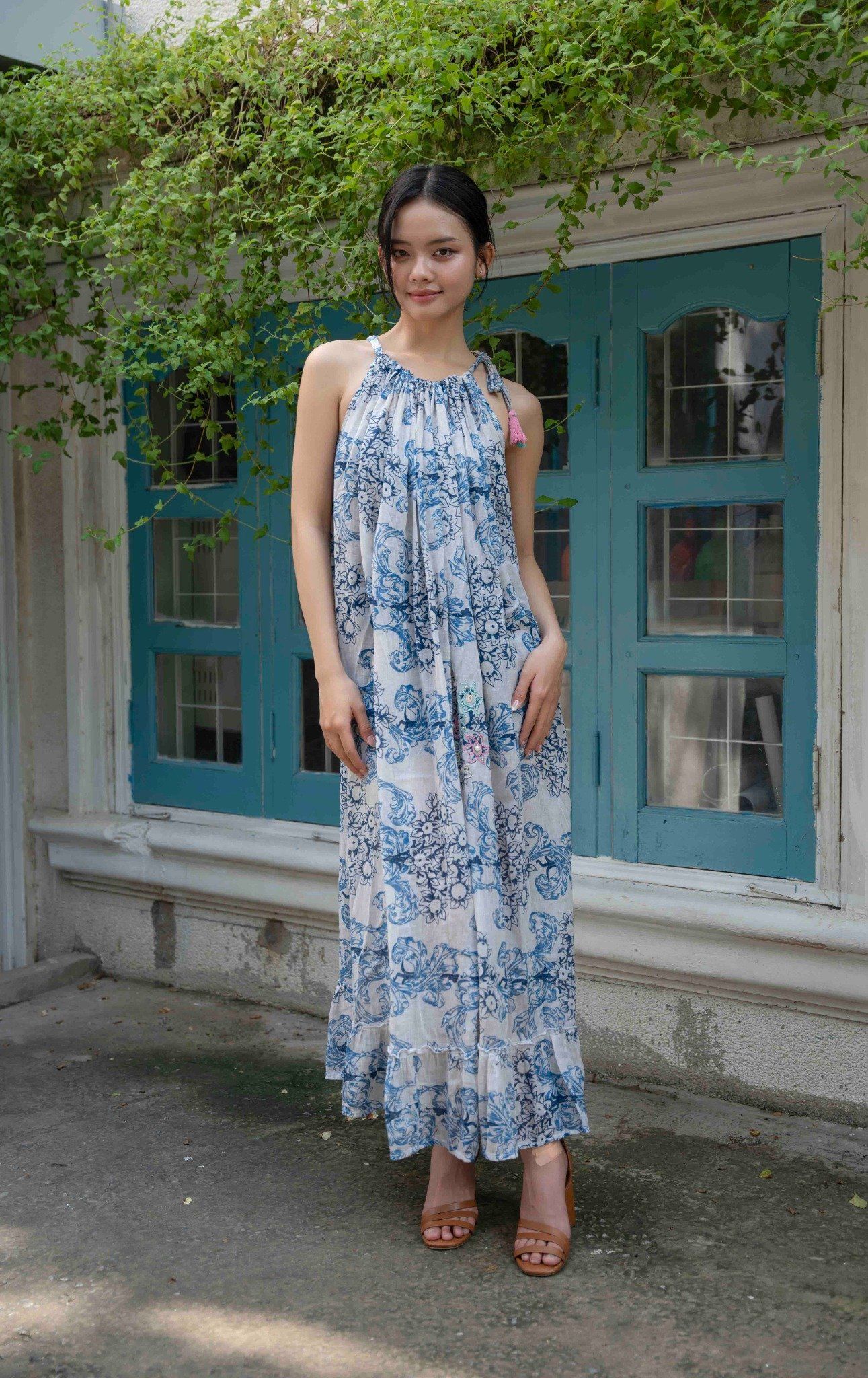 Maxi Thêu Đính Hạt Cotton Isla Bonita