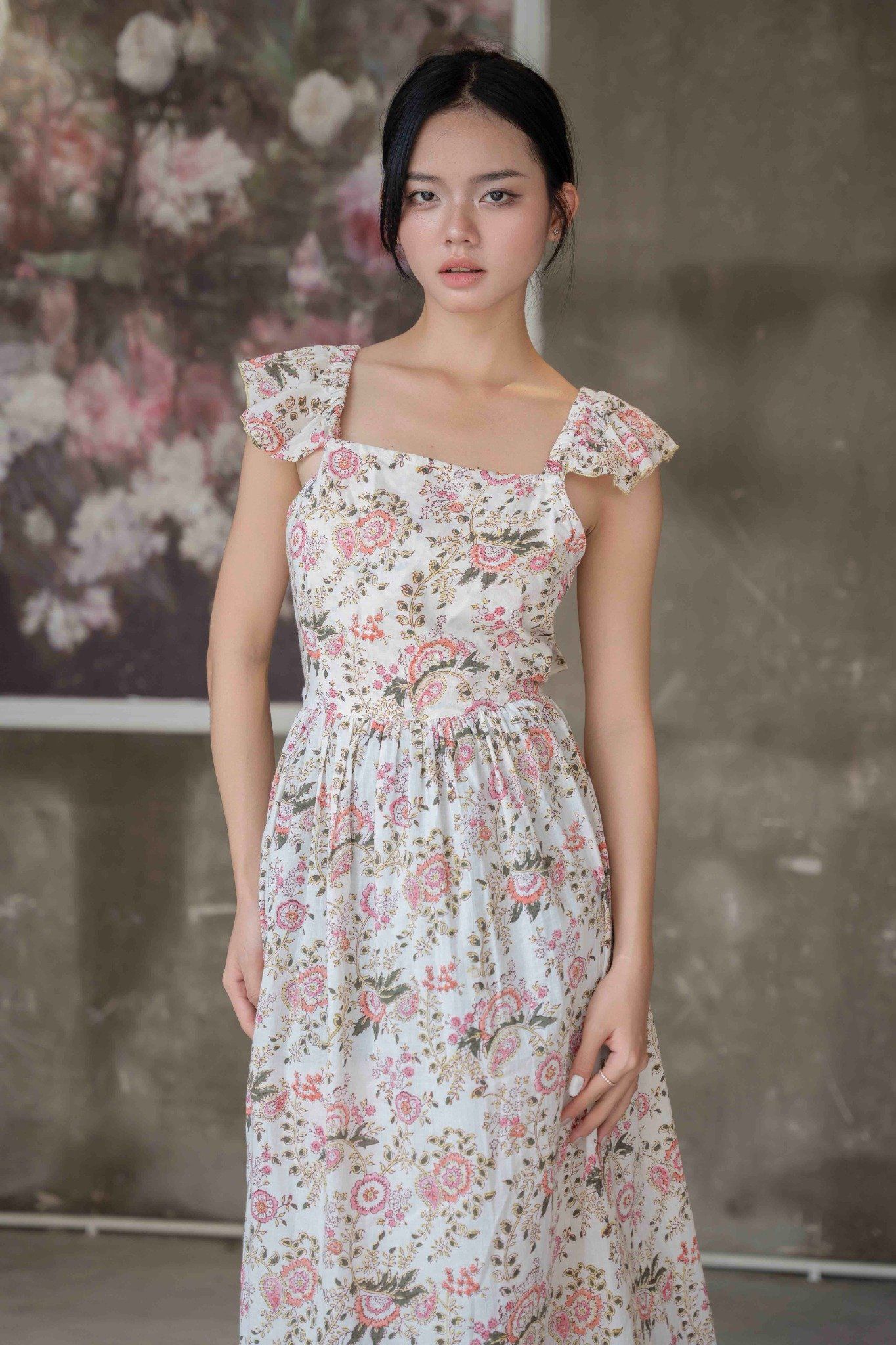 Maxi Hoa Cotton Cao Cấp Luna Llena