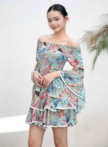  Đầm Trễ Vai Lụa Luna Llena 